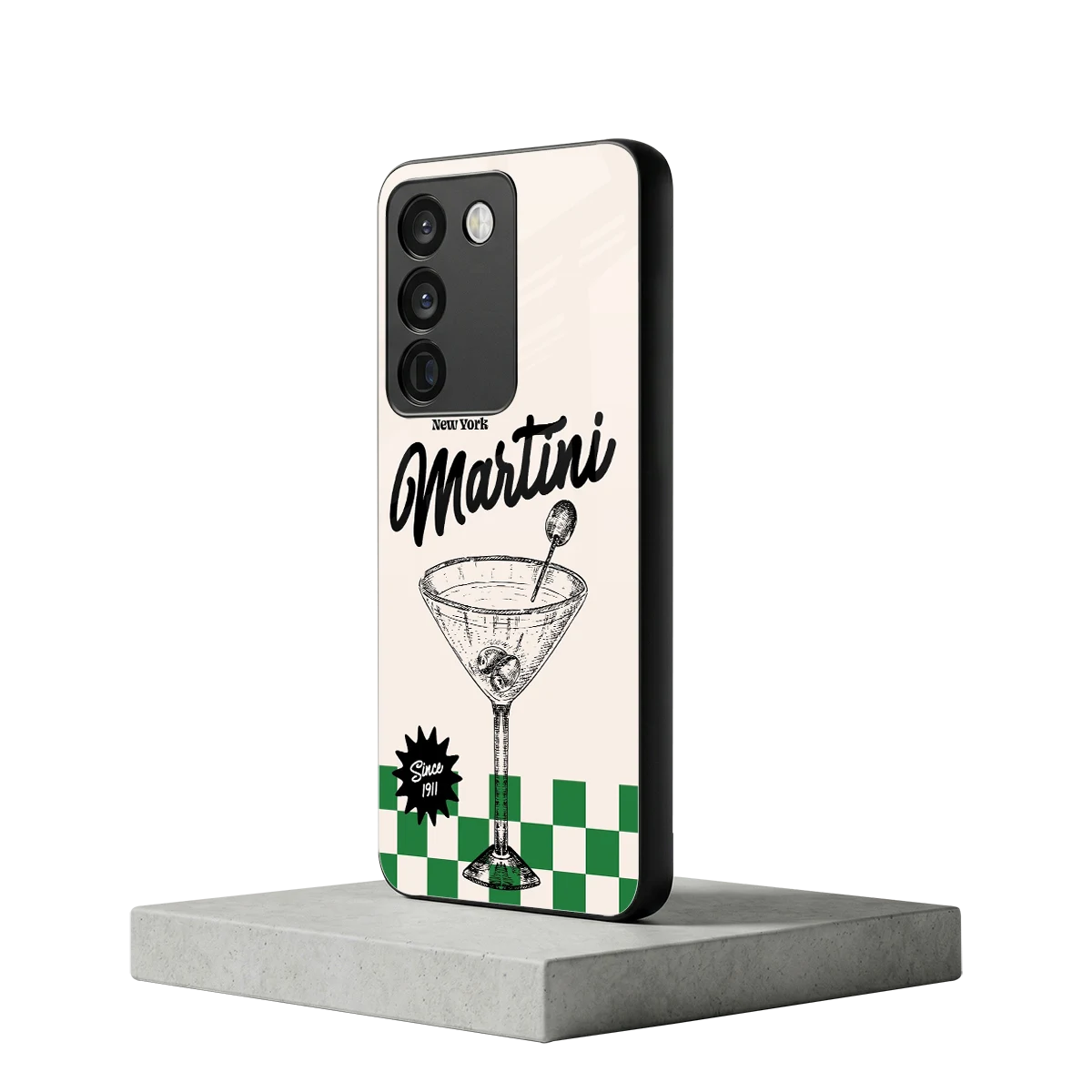 Newyork Martini vivo y200 5g mobile cover | shockproof glass phone case