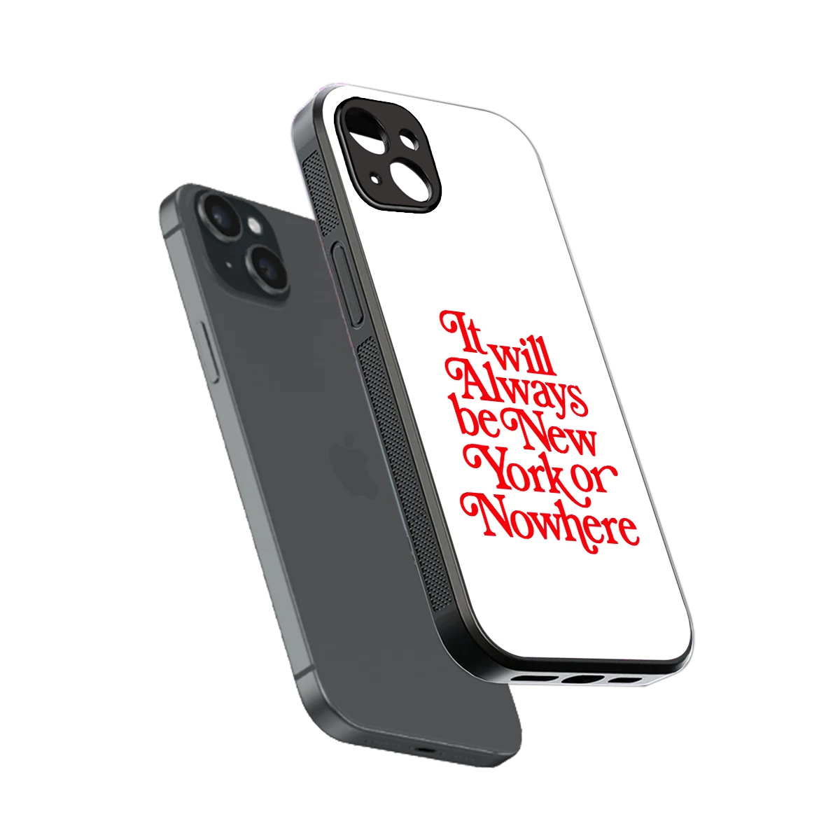 Newyorker sleek iphone 14 plus cover with tempered glass back and TPU edges