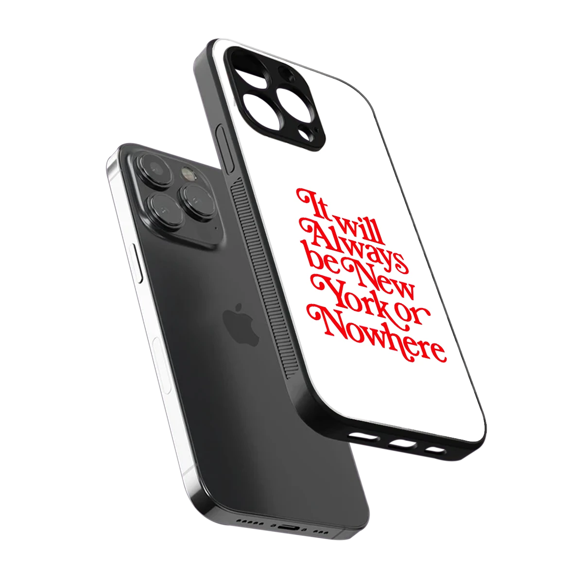 Newyorker sleek iphone 15 pro max cover with tempered glass back and TPU edges