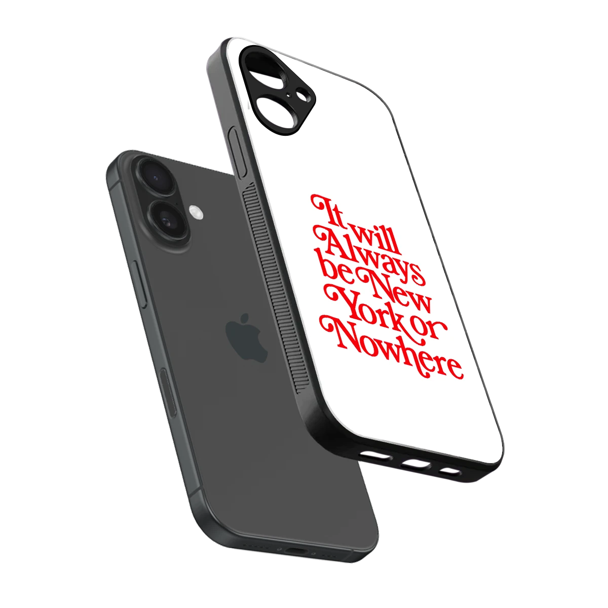 Newyorker sleek iPhone 16 cover with tempered glass back and TPU edges