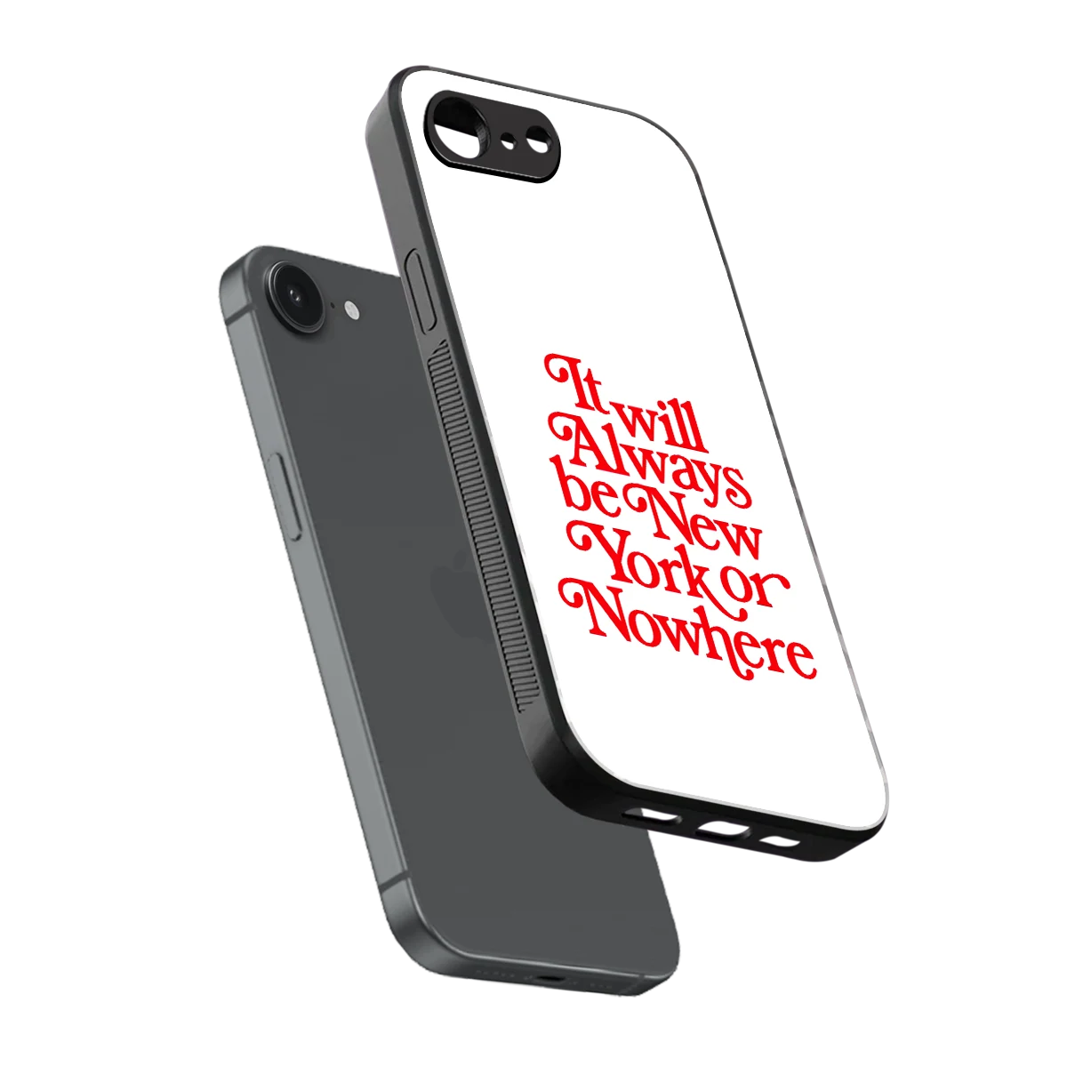 Newyorker sleek iphone 16e cover with tempered glass back and TPU edges
