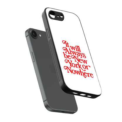 Newyorker sleek iphone 16e cover with tempered glass back and TPU edges