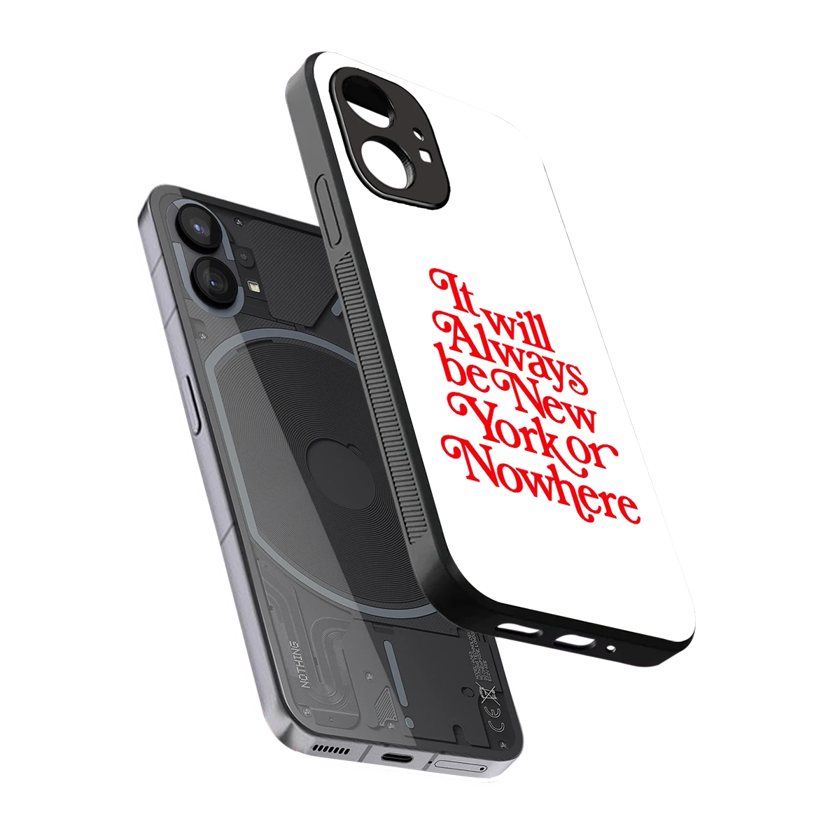 Newyorker sleek nothing phone 1 cover with tempered glass back and TPU edges