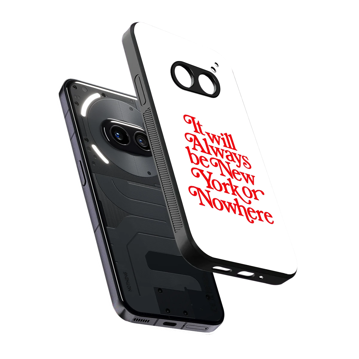 Newyorker sleek nothing phone 2a cover with tempered glass back and TPU edges