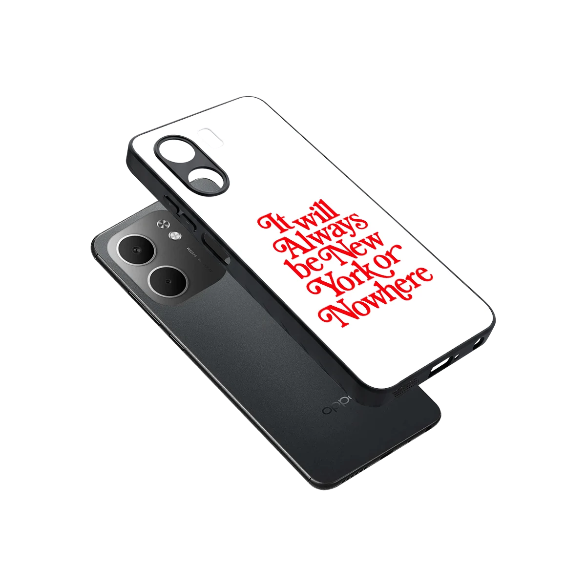 Newyorker sleek oppo a5x 5g cover with tempered glass back and TPU edges