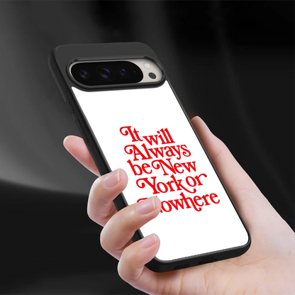 Newyorker sleek google pixel 9 pro cover with tempered glass back and TPU edges