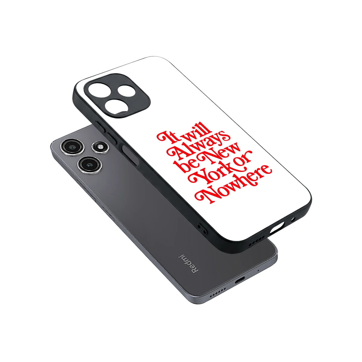 Newyorker sleek redmi 12 5g cover with tempered glass back and TPU edges