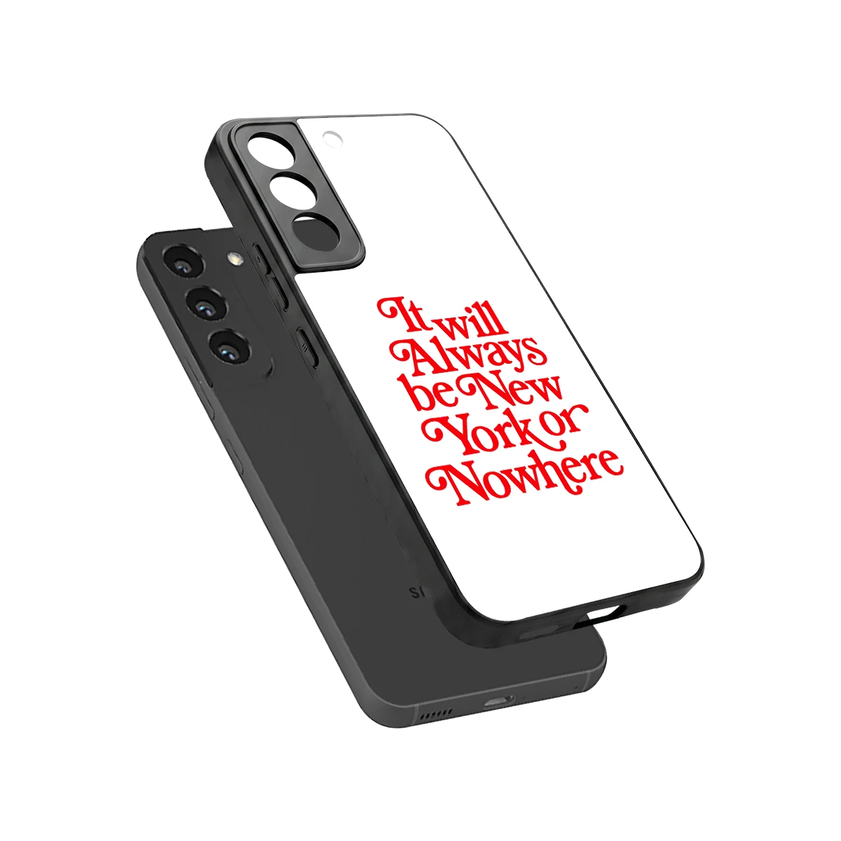 Newyorker sleek samsung galaxy s22 cover with tempered glass back and TPU edges