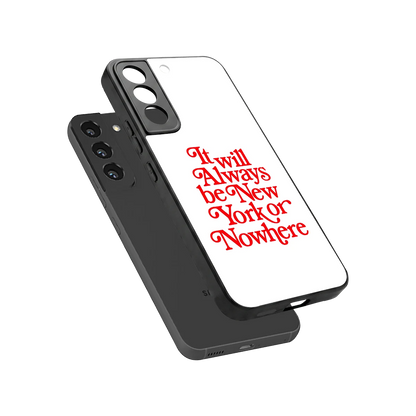 Newyorker sleek samsung galaxy s22 cover with tempered glass back and TPU edges