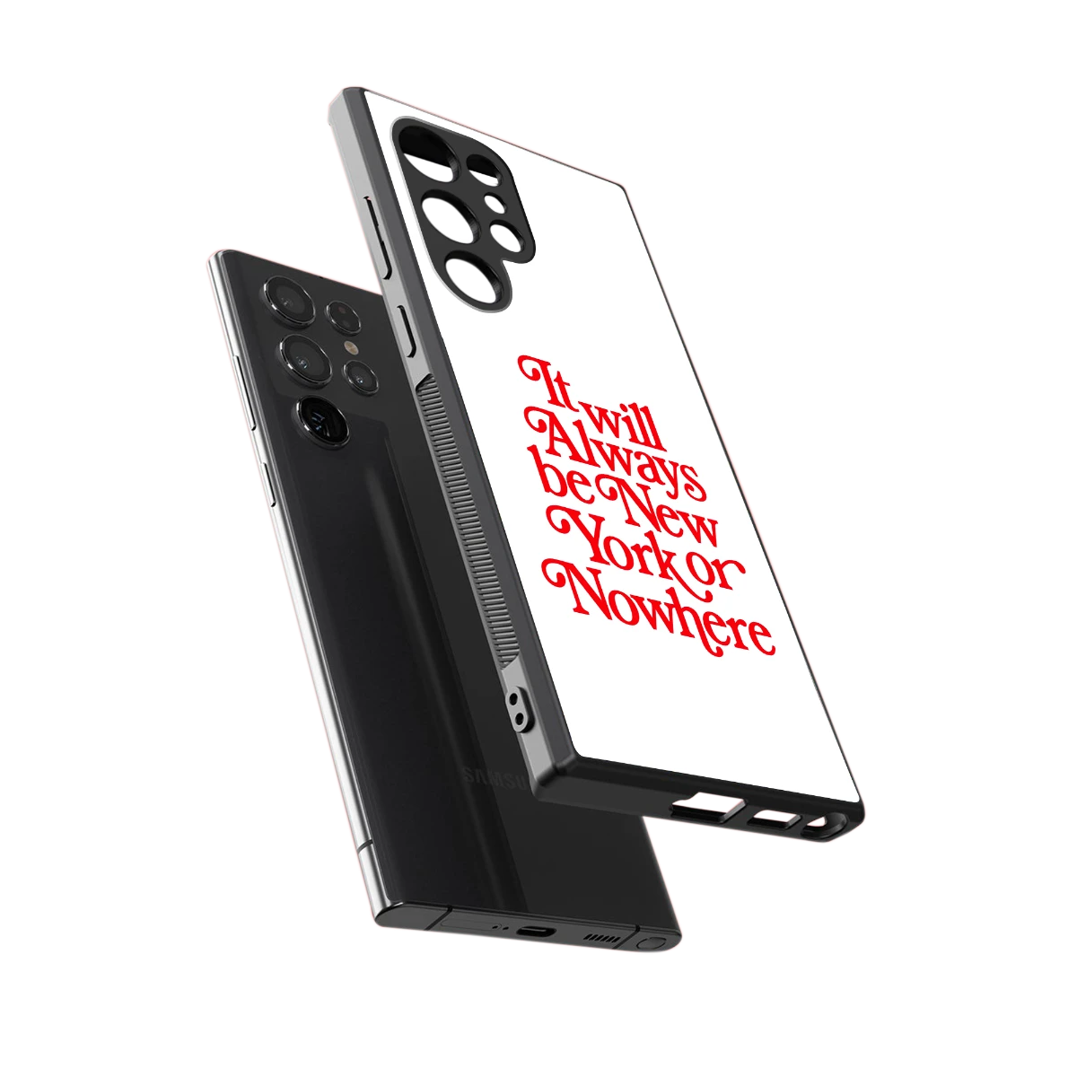 Newyorker sleek samsung galaxy s23 ultra cover with tempered glass back and TPU edges