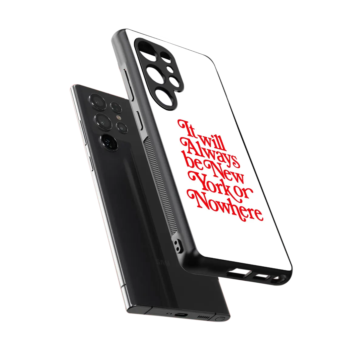 Newyorker sleek samsung galaxy s25 ultra cover with tempered glass back and TPU edges