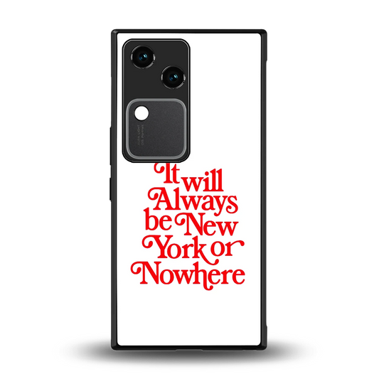 Newyorker back phone cover | glass case for vivo v30