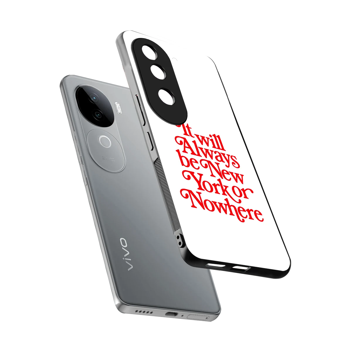 Newyorker sleek vivo v40e cover with tempered glass back and TPU edges