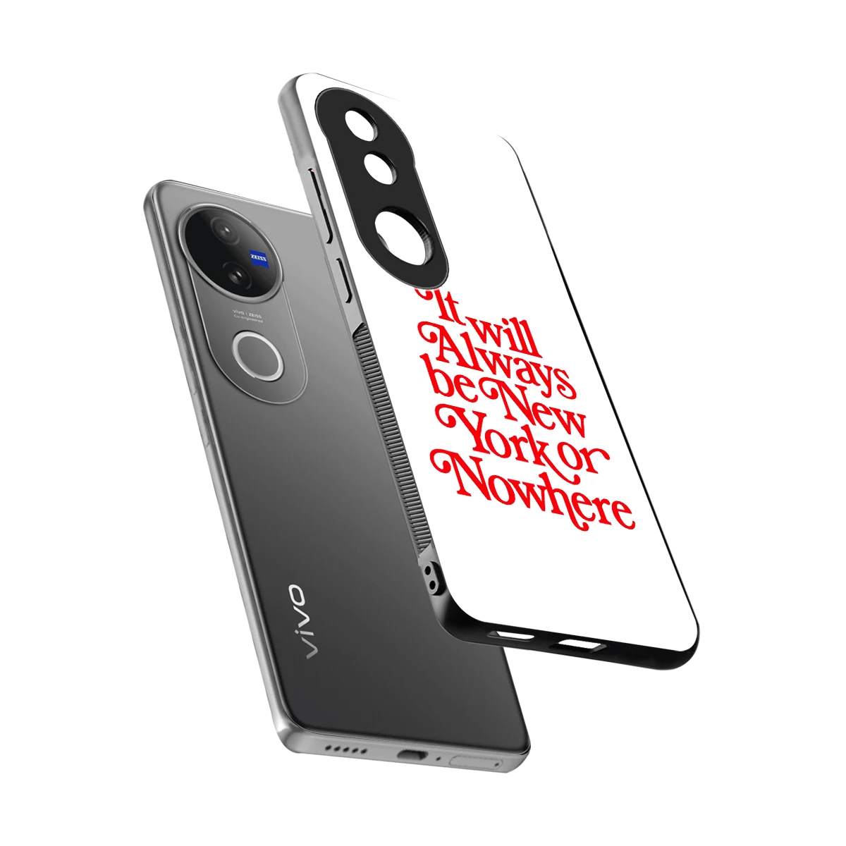 Newyorker sleek vivo v50 cover with tempered glass back and TPU edges