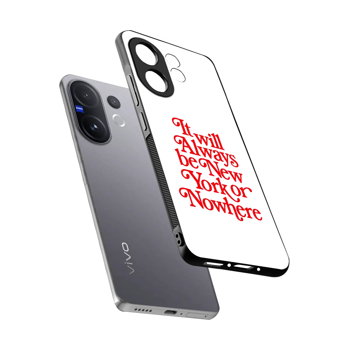 Newyorker sleek vivo v60 cover with tempered glass back and TPU edges
