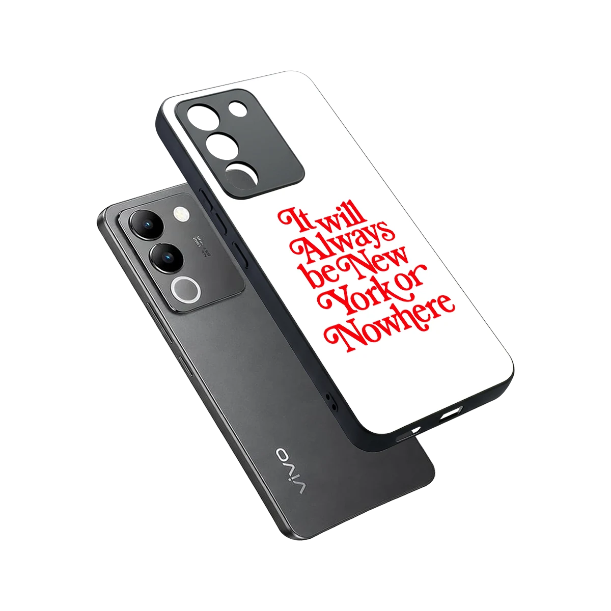 Newyorker sleek vivo y200 5g cover with tempered glass back and TPU edges