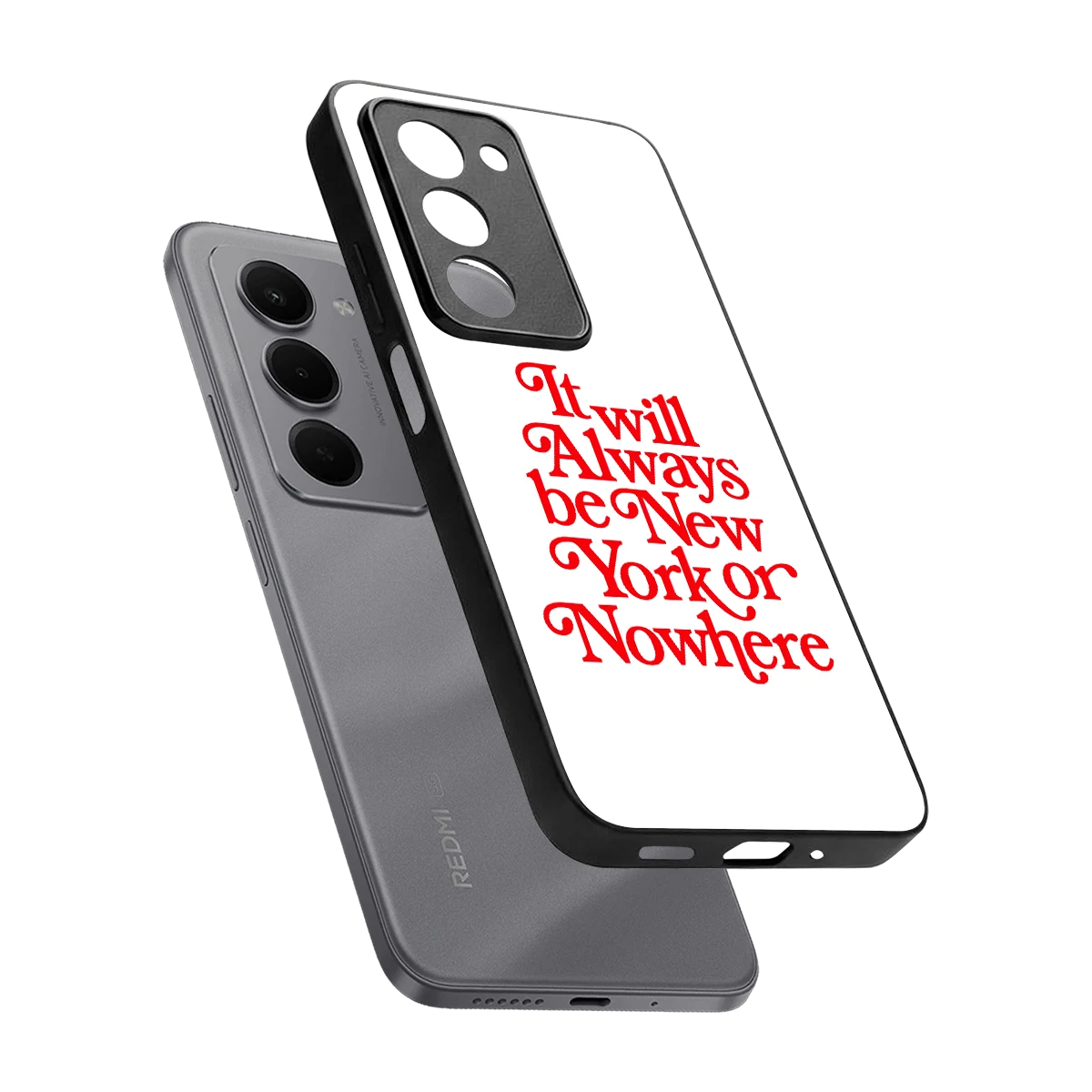 Newyorker sleek redmi 15 5g cover with tempered glass back and TPU edges