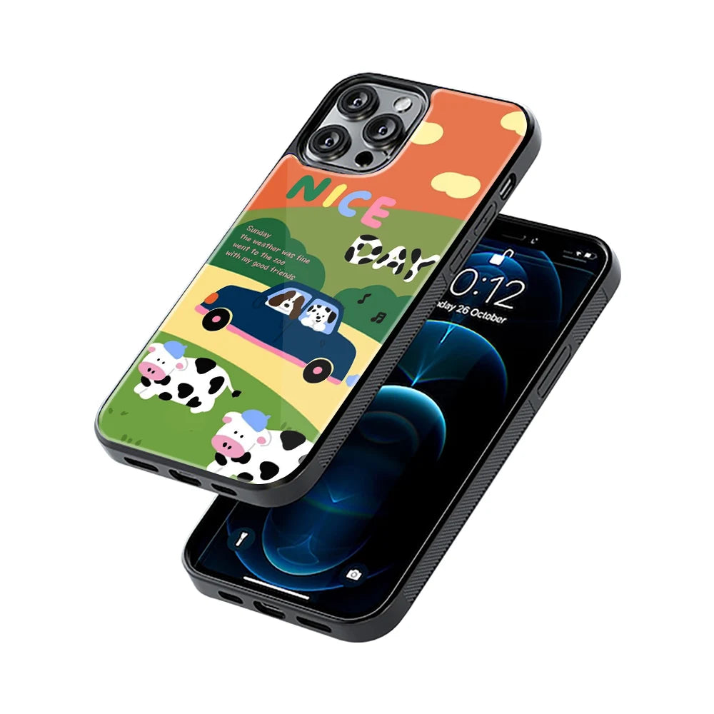Protective Glass Back Phone Case Compatible with iPhone, Samsung, OnePlus, Pixel & More