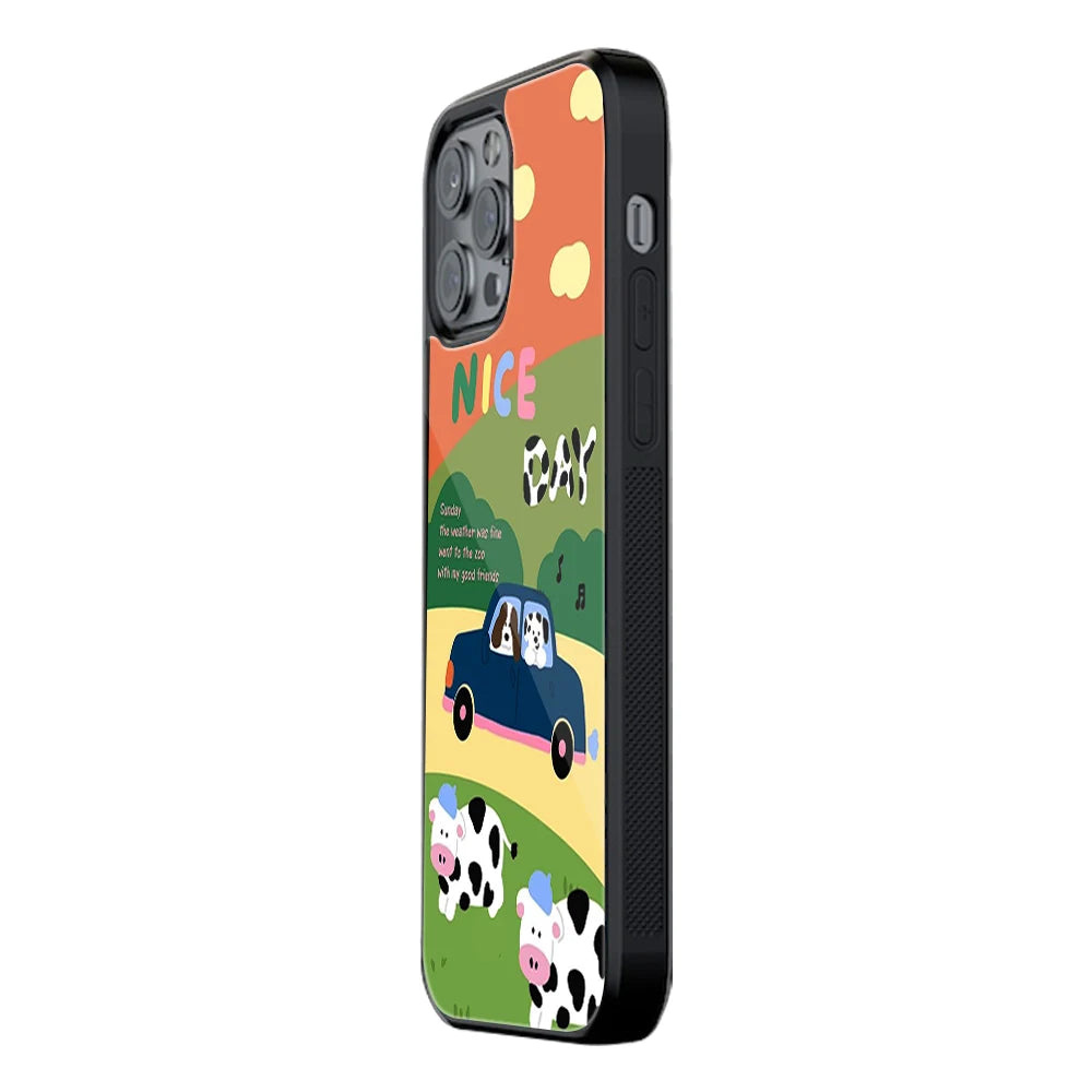 Trendy Glass Back Mobile Case for iPhone, Samsung, Redmi, OnePlus, Google Pixel, Motorola