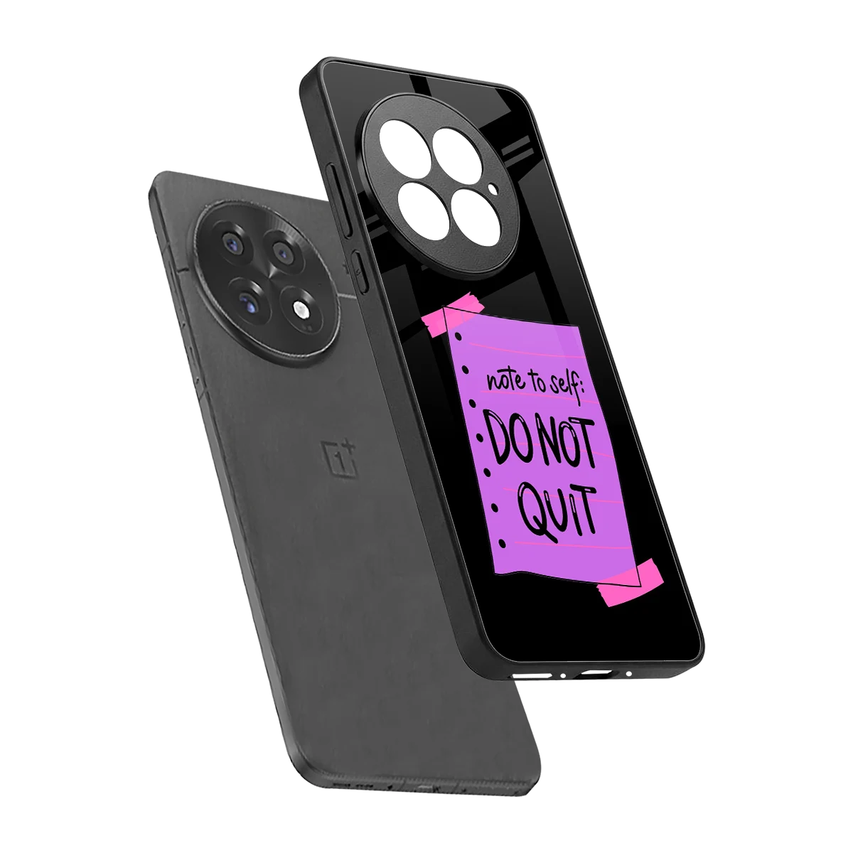 No Not Quit sleek oneplus 13 cover with tempered glass back and TPU edges