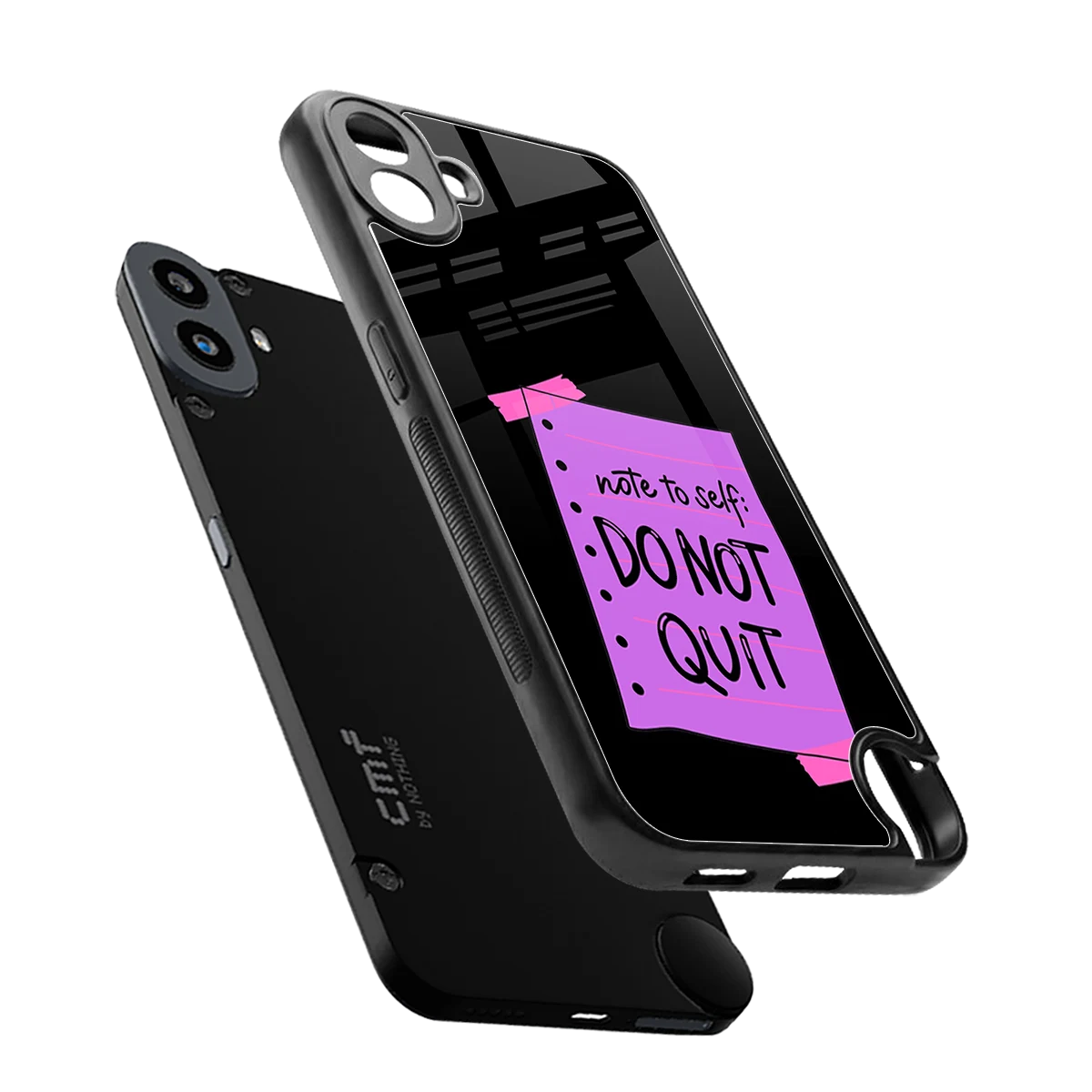No Not Quit sleek cmf nothing phone 1 cover with tempered glass back and TPU edges