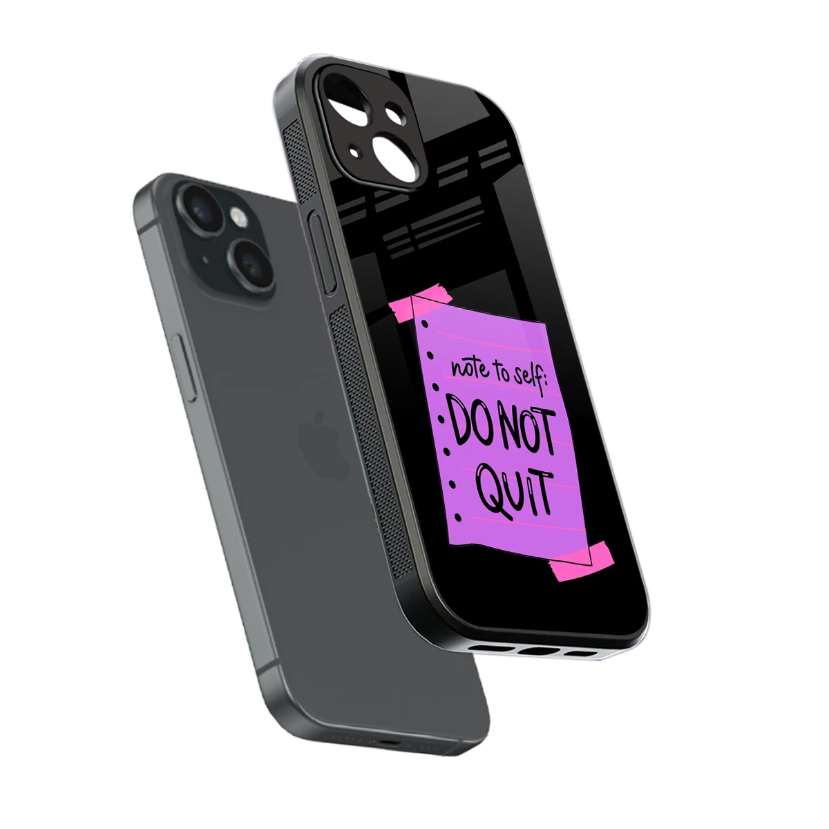 No Not Quit sleek iphone 13 cover with tempered glass back and TPU edges