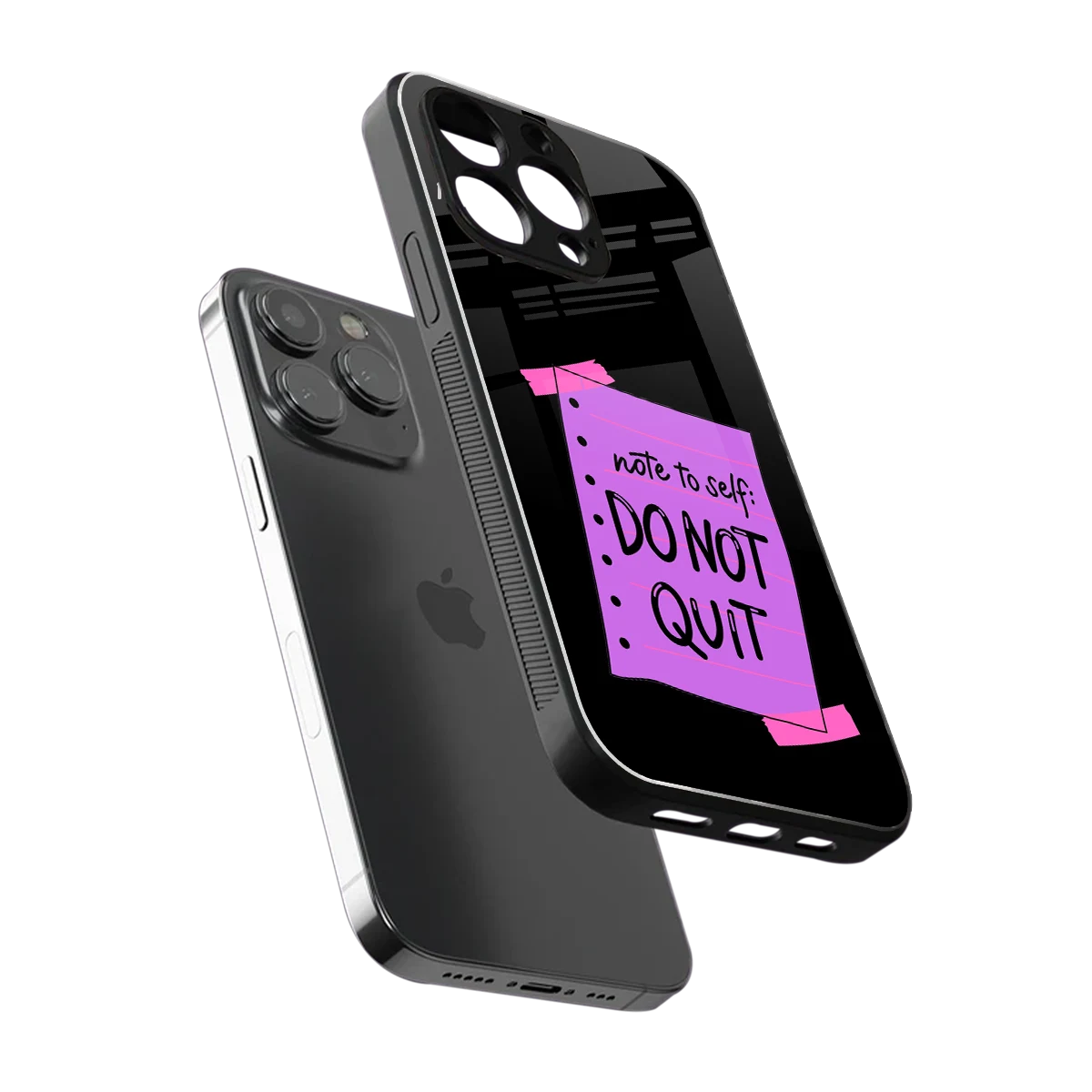 No Not Quit sleek iphone 16 pro max cover with tempered glass back and TPU edges