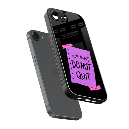 No Not Quit sleek iphone 16e cover with tempered glass back and TPU edges