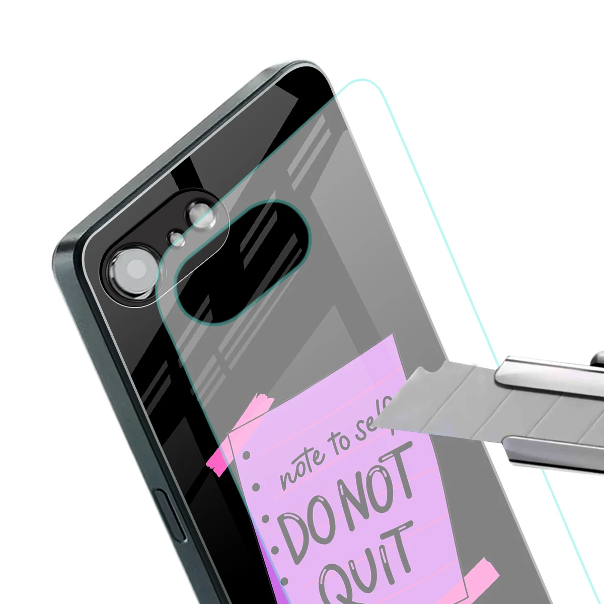 No Not Quit stylish phone case for iphone 16e | glossy glass and slim fit