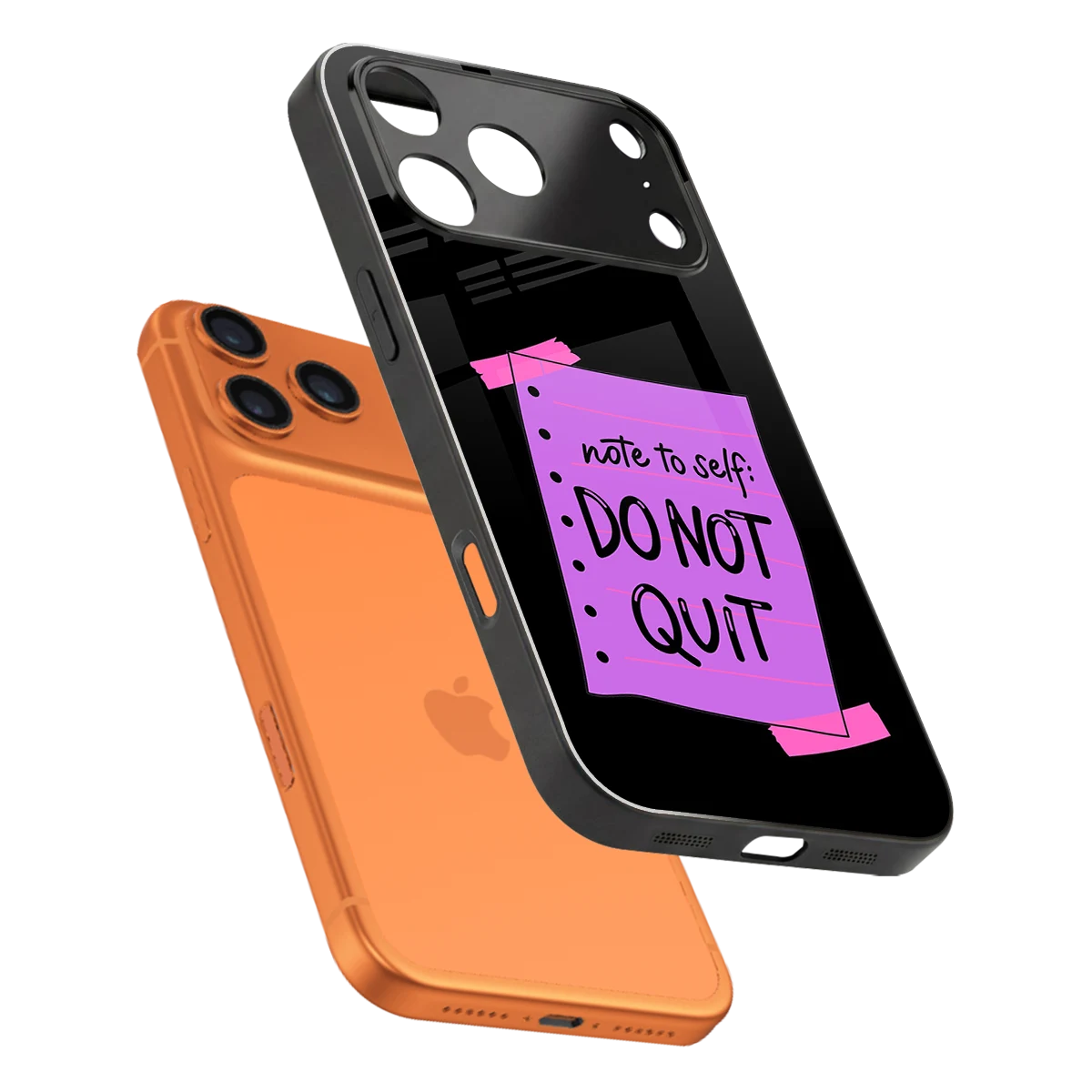 No Not Quit sleek iphone 17 pro cover with tempered glass back and TPU edges