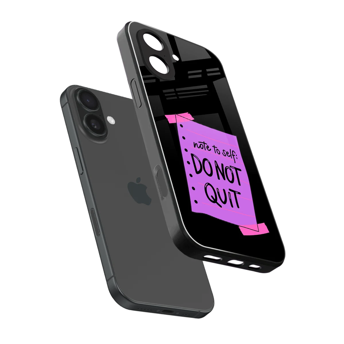 No Not Quit sleek iphone 17 cover with tempered glass back and TPU edges