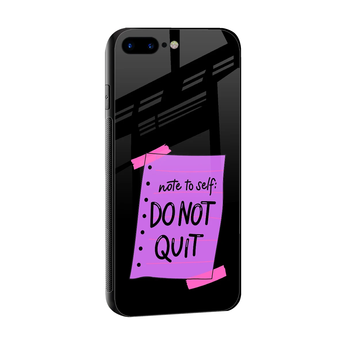 No Not Quit sleek iphone 8 plus cover with tempered glass back and TPU edges