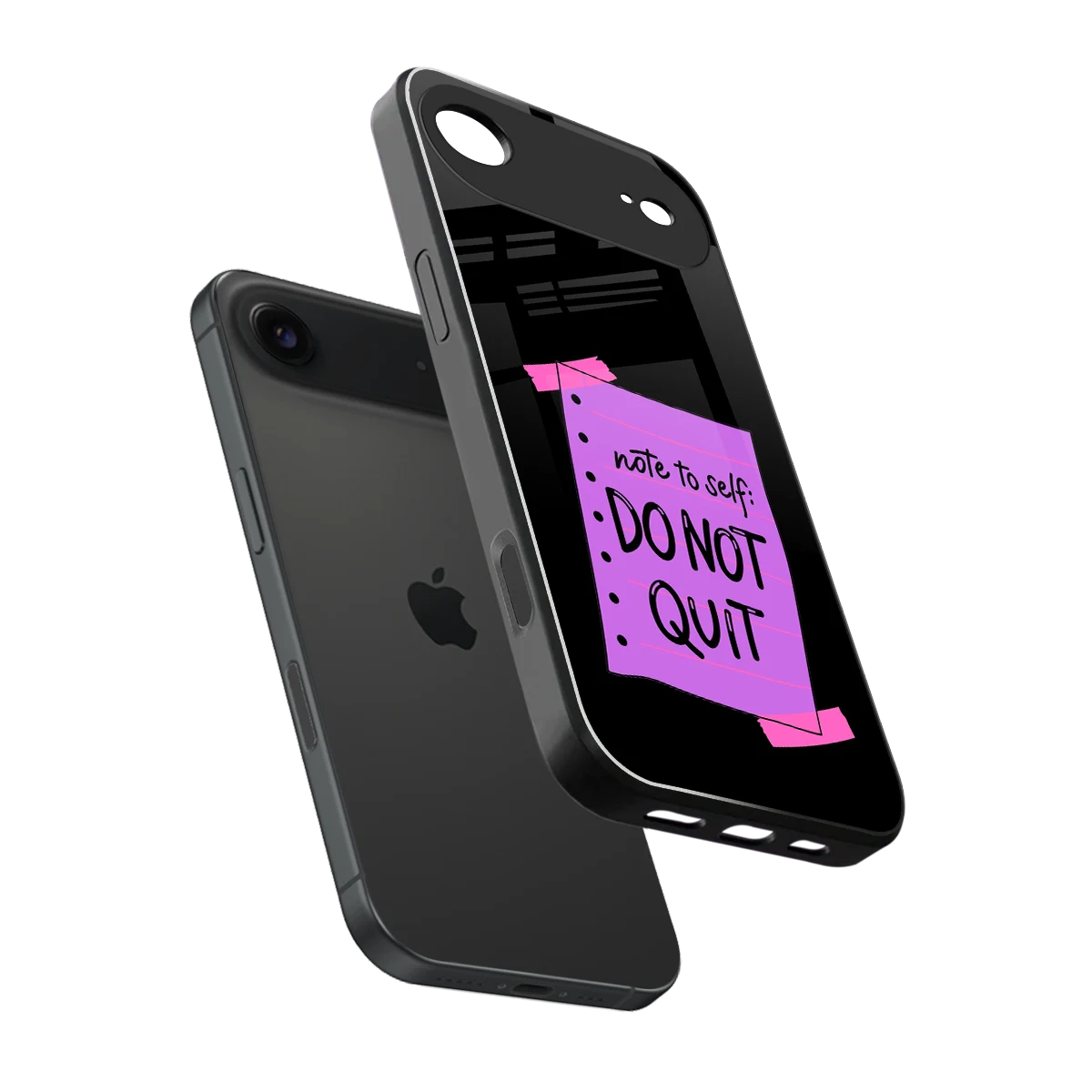 No Not Quit sleek iphone air cover with tempered glass back and TPU edges