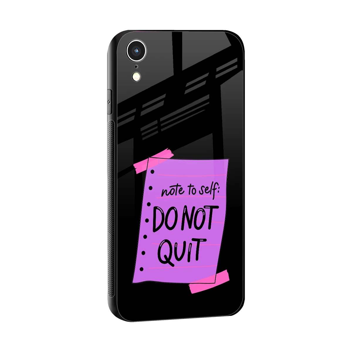 No Not Quit sleek iphone xr cover with tempered glass back and TPU edges