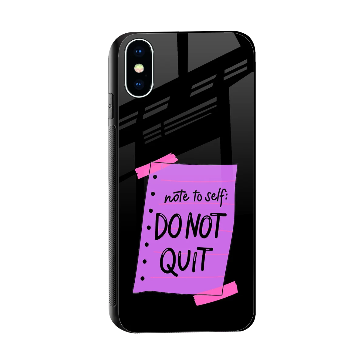 No Not Quit sleek iphone xs cover with tempered glass back and TPU edges