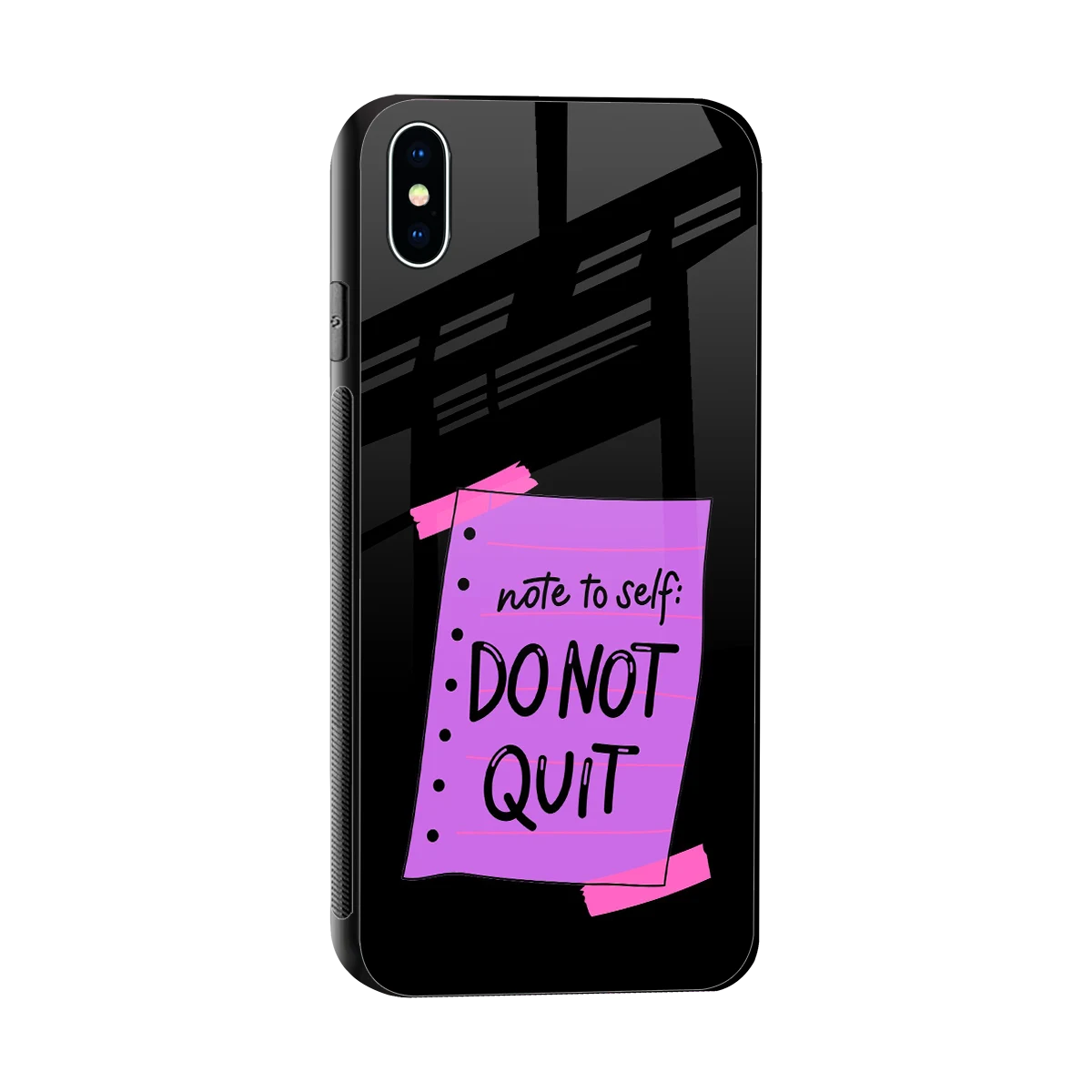 No Not Quit sleek iphone xs max cover with tempered glass back and TPU edges