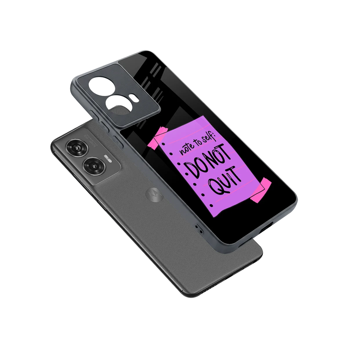 No Not Quit sleek motorola edge 50 fusion cover with tempered glass back and TPU edges