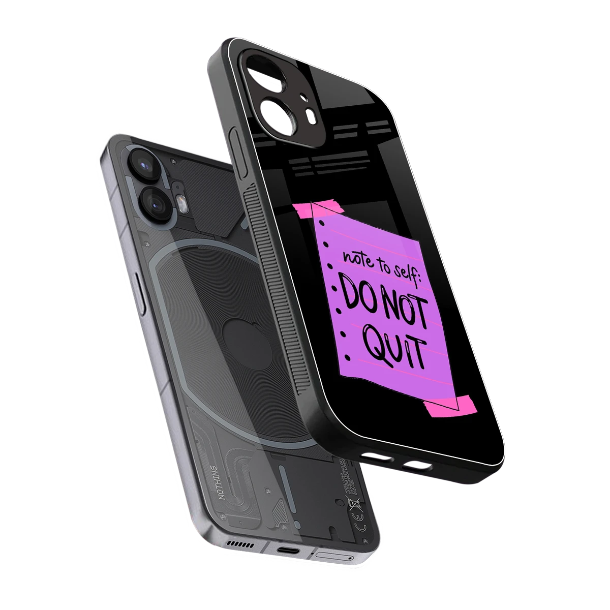 No Not Quit sleek nothing phone 2 cover with tempered glass back and TPU edges