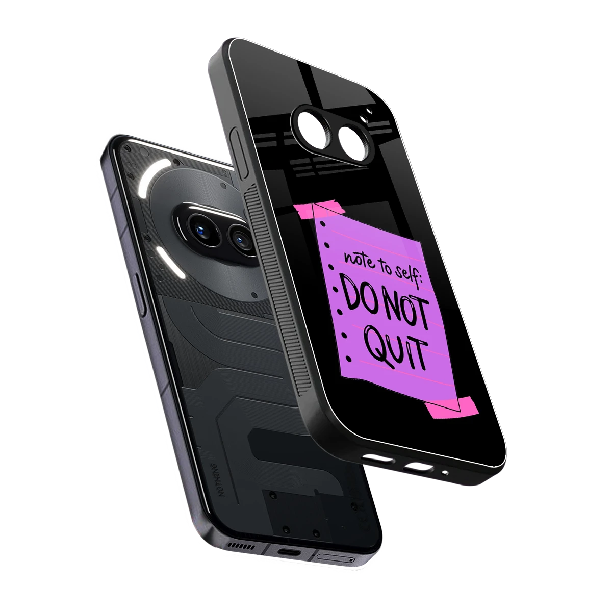 No Not Quit sleek nothing phone 2a cover with tempered glass back and TPU edges