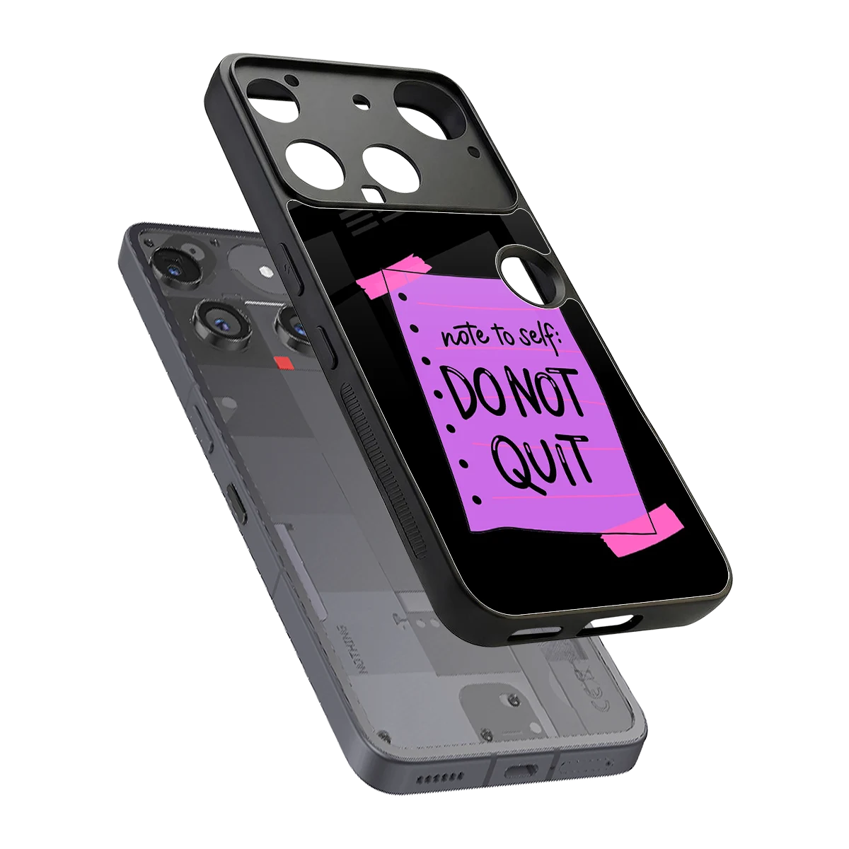 No Not Quit sleek nothing phone 3 cover with tempered glass back and TPU edges