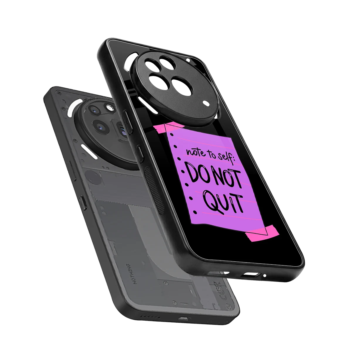 No Not Quit sleek nothing phone 3a pro cover with tempered glass back and TPU edges