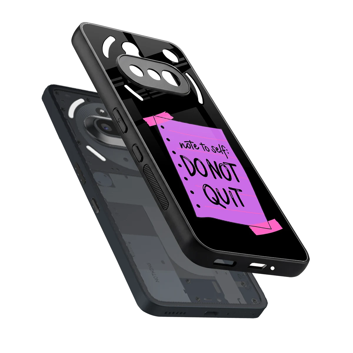 No Not Quit sleek nothing phone 3a cover with tempered glass back and TPU edges