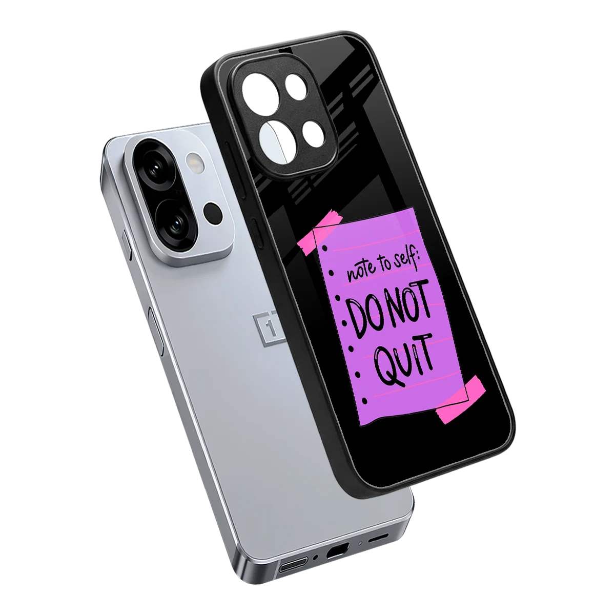 No Not Quit sleek oneplus 13s cover with tempered glass back and TPU edges