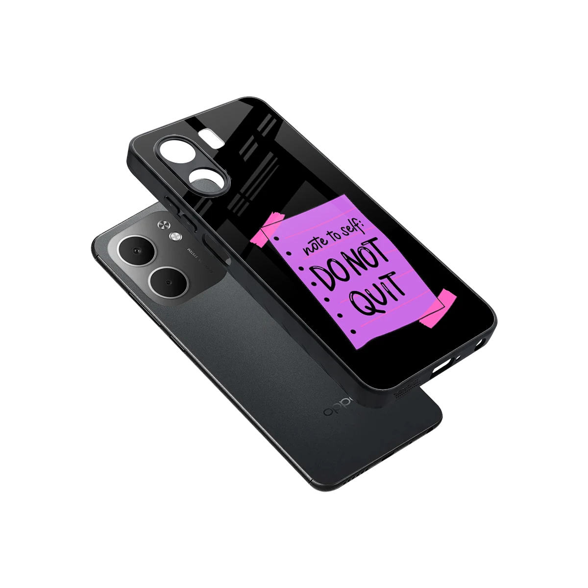 No Not Quit sleek oppo a5x 5g cover with tempered glass back and TPU edges
