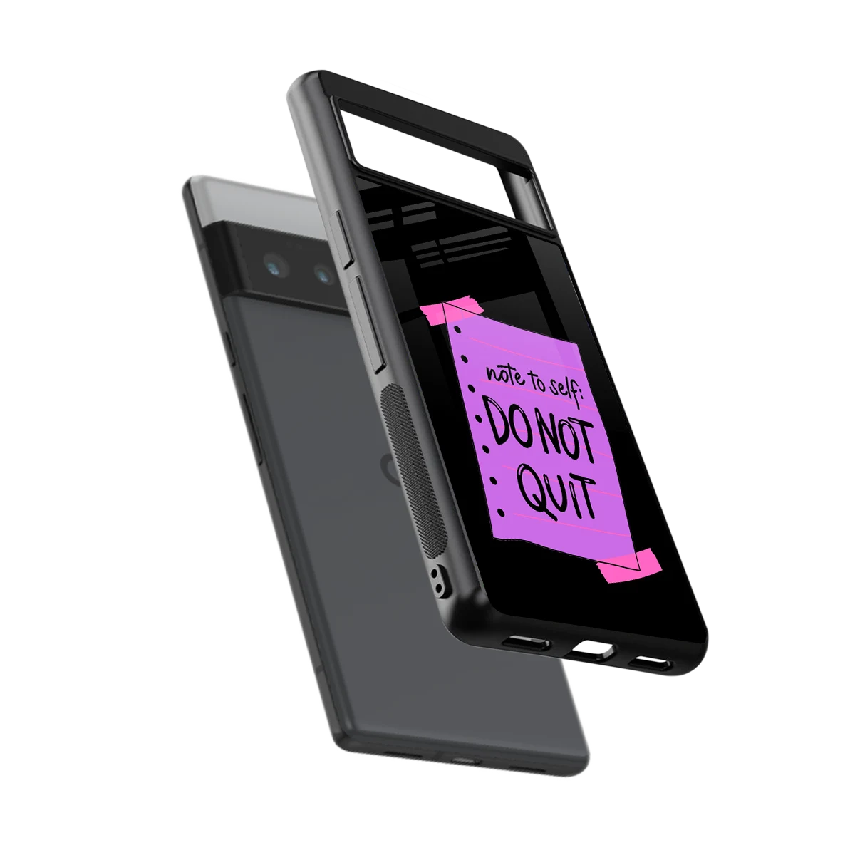 No Not Quit sleek google pixel 6 pro cover with tempered glass back and TPU edges