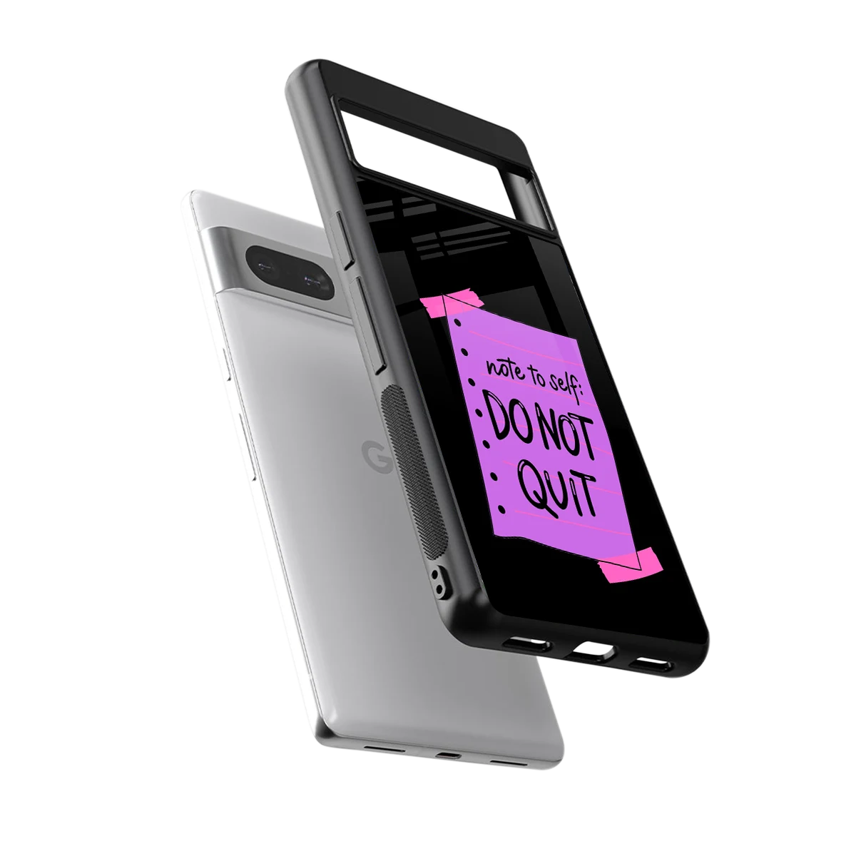 No Not Quit sleek google pixel 7 cover with tempered glass back and TPU edges