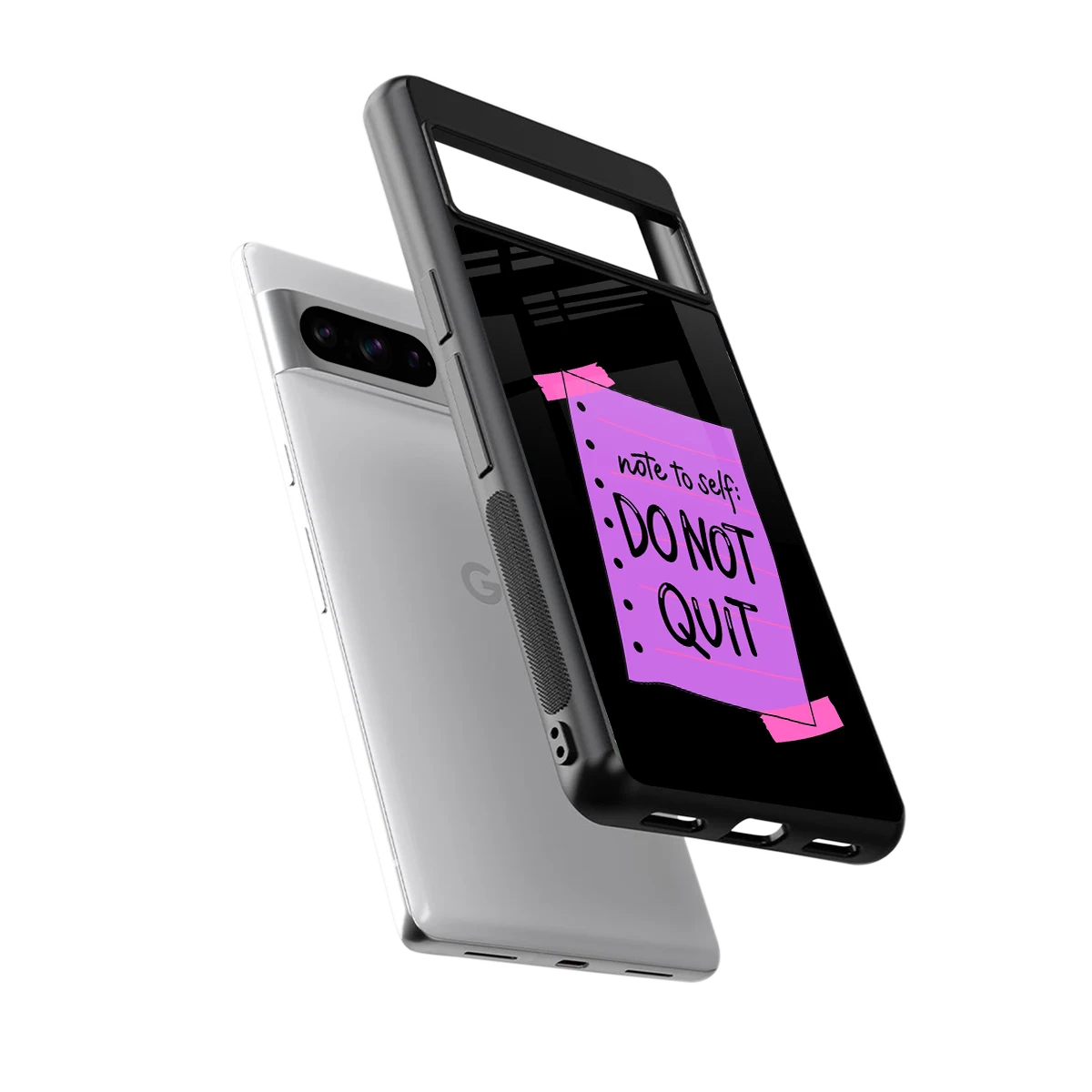 No Not Quit sleek google pixel 8 pro cover with tempered glass back and TPU edges