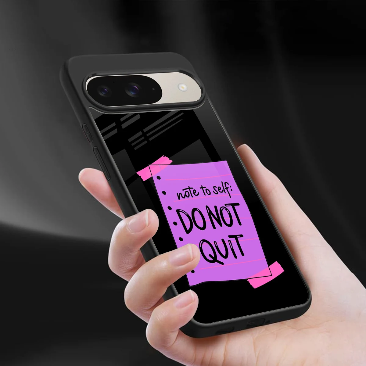 No Not Quit sleek google pixel 9 cover with tempered glass back and TPU edges