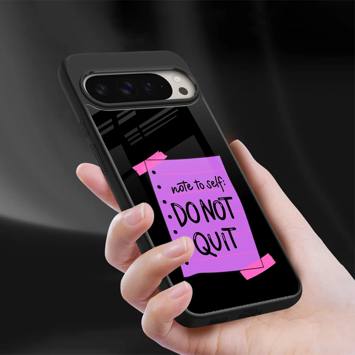 No Not Quit sleek google pixel 9 pro cover with tempered glass back and TPU edges