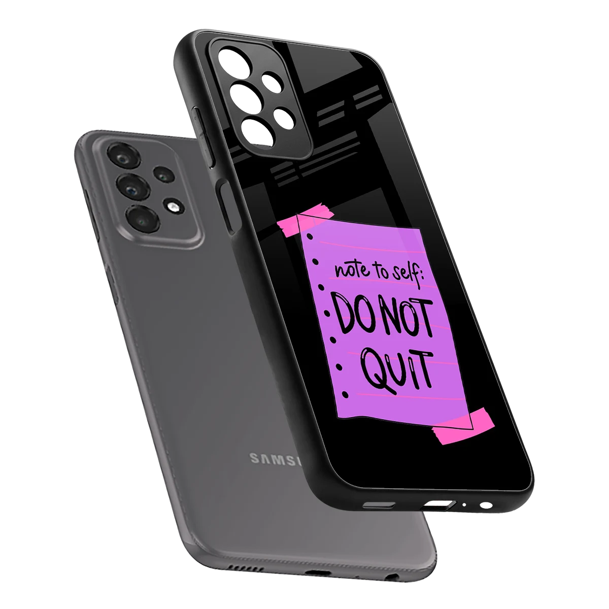 No Not Quit sleek samsung galaxy a23 cover with tempered glass back and TPU edges